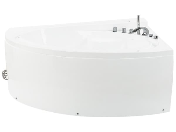 Whirlpool Bath White Sanitary Acrylic LED Illumination Double 206 x 164 cm Oval Modern Design