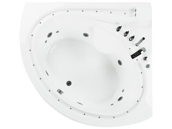 Whirlpool Bath White Sanitary Acrylic LED Illumination Double 206 x 164 cm Oval Modern Design