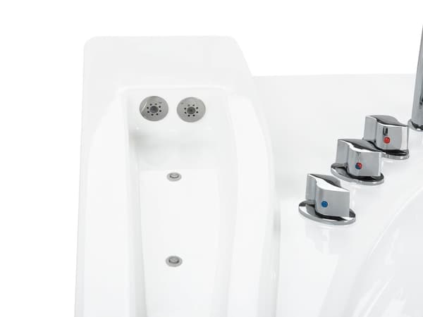 Whirlpool Bath White Sanitary Acrylic LED Illumination Double 206 x 164 cm Oval Modern Design