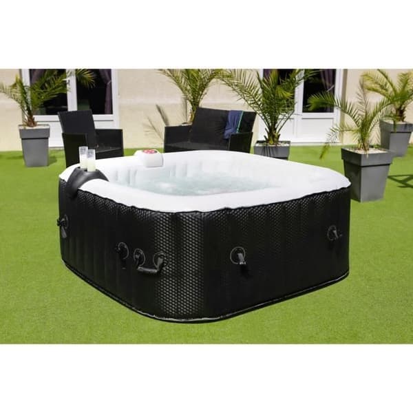 SUN SPA Laminerat fyrkantigt uppblåsbart spa - 6 personer - 1,85 x H 0,65 m
