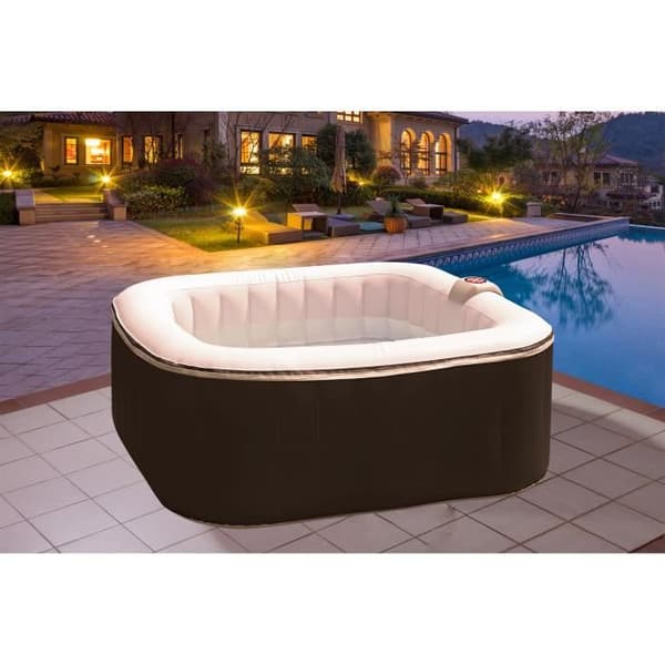 SUN SPA Laminerat fyrkantigt uppblåsbart spa - 6 personer - 1,85 x H 0,65 m