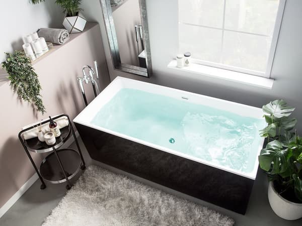 Fristående Badkar Svart Sanitär Akryl Enkel 170 x 76 cm Rektangulär Modern Stil