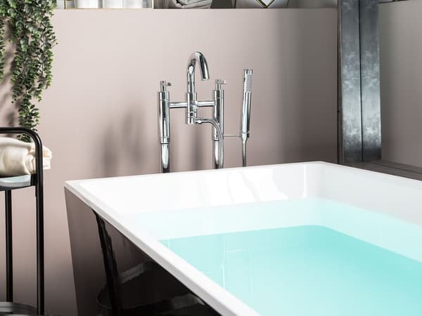 Fristående Badkar Svart Sanitär Akryl Enkel 170 x 76 cm Rektangulär Modern Stil