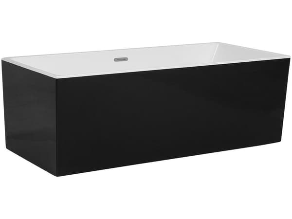 Fristående Badkar Svart Sanitär Akryl Enkel 170 x 76 cm Rektangulär Modern Stil