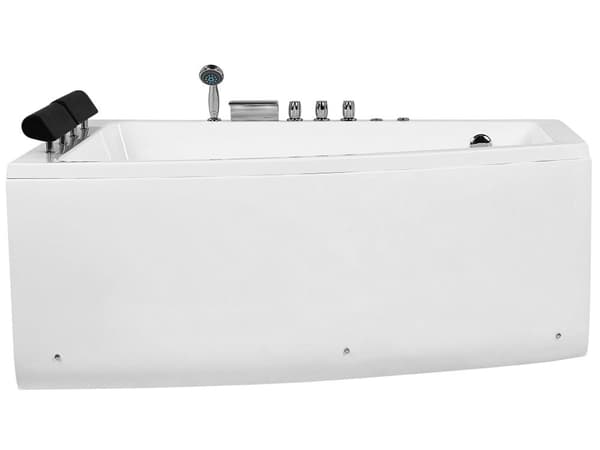 Bubbelpool Hörnbadkar Vit akryl 182 x 121 cm Höger Badkar med nackstöd