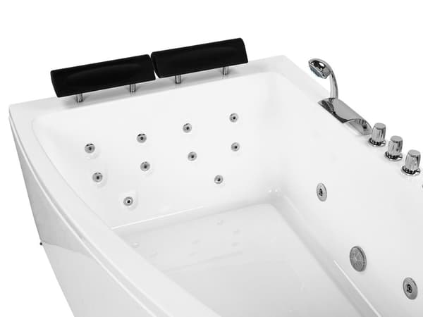 Bubbelpool Hörnbadkar Vit akryl 182 x 121 cm Höger Badkar med nackstöd