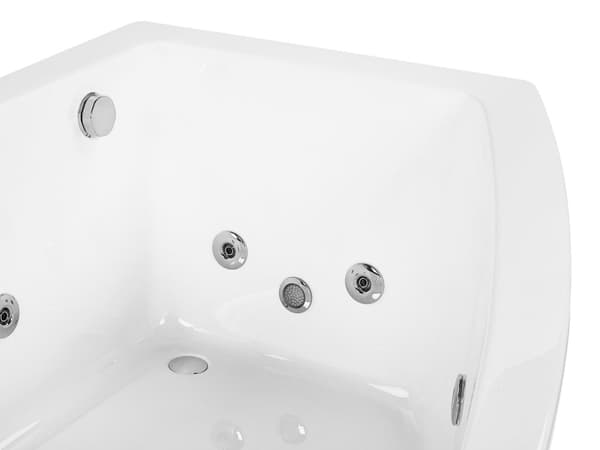 Bubbelpool Hörnbadkar Vit akryl 182 x 121 cm Höger Badkar med nackstöd