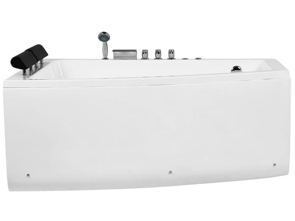 Bubbelpool Hörnbadkar Vit akryl 182 x 121 cm Höger Badkar med nackstöd