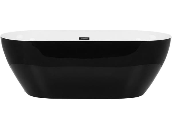 Badkar Svart Silver Akryl 170 cm Modern Oval Fristående Slitstark
