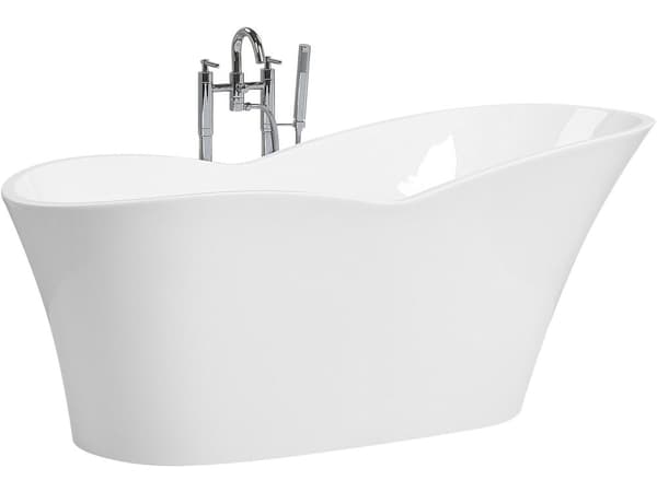 Fristående badkar Blank Svart Sanitetsakryl 170 x 80 cm Elegant Ovalt Minimalistisk design