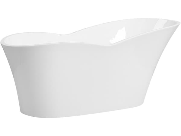 Fristående badkar Blank Svart Sanitetsakryl 170 x 80 cm Elegant Ovalt Minimalistisk design