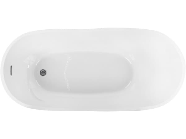 Fristående badkar Blank Svart Sanitetsakryl 170 x 80 cm Elegant Ovalt Minimalistisk design