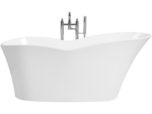 Fristående badkar Blank Svart Sanitetsakryl 170 x 80 cm Elegant Ovalt Minimalistisk design