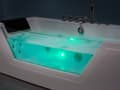 Miniatyrbild 5 av 11: Badkar med massagepunkter Vit Silver med LED Sanitär Akryl och Glas Enkel 160 x 76 cm