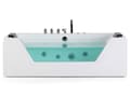 Miniatyrbild 8 av 11: Badkar med massagepunkter Vit Silver med LED Sanitär Akryl och Glas Enkel 160 x 76 cm