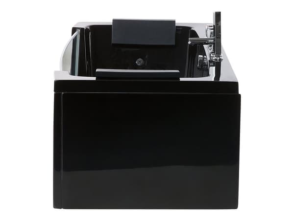 Badkar med massagepunkter Svart Silver med LED Sanitär Akryl och Glas Enkel 153 x 71 cm