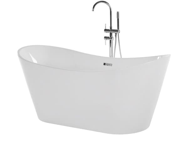 Badkar Vit med Silver Sanitär Akryl 180 cm Fristående Modern