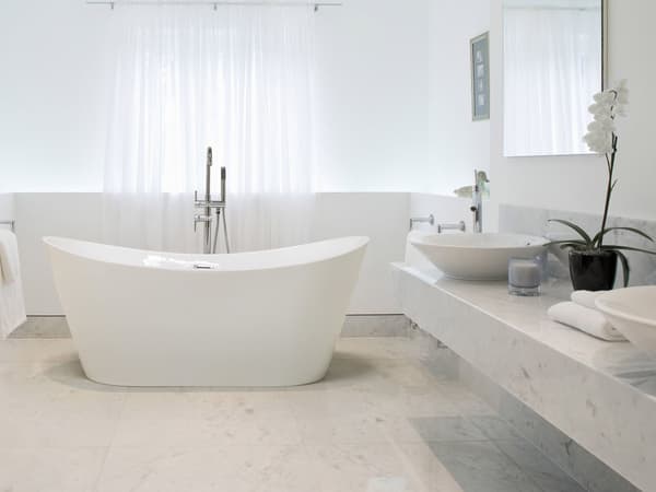 Badkar Vit med Silver Sanitär Akryl 180 cm Fristående Modern