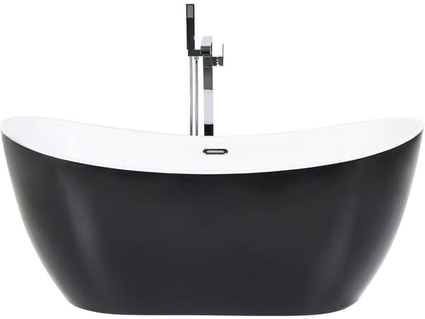 Badkar Svart med Silver Sanitär Akryl 170 cm Fristående Modern