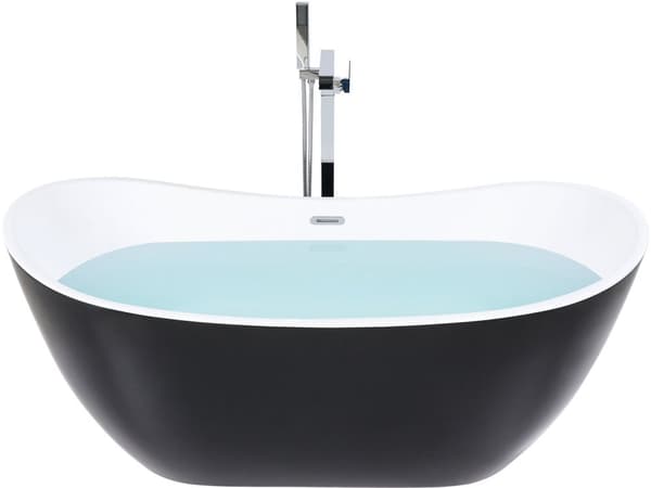 Badkar Svart med Silver Sanitär Akryl 170 cm Fristående Modern
