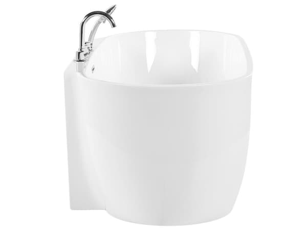 Fristående Badkar Vit Sanitär Akryl Oval Enkel 170 x 80 cm Modern Design
