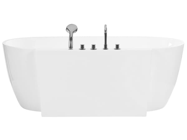Fristående Badkar Vit Sanitär Akryl Oval Enkel 170 x 80 cm Modern Design