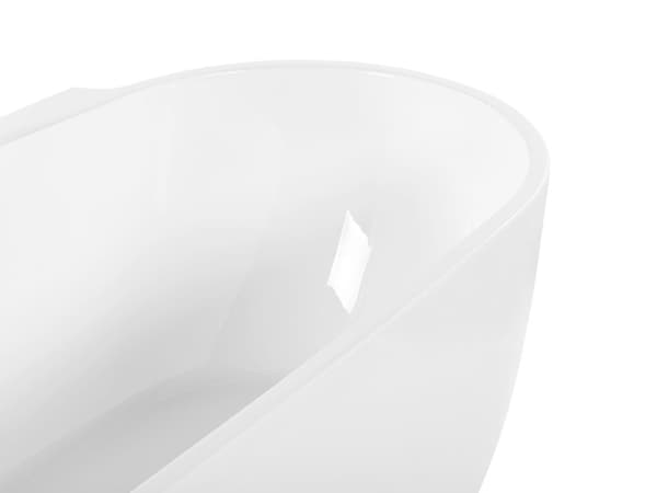 Fristående Badkar Vit Sanitär Akryl Oval Enkel 170 x 80 cm Modern Design