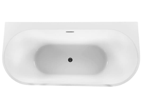 Badkar Vit Silver Akryl 170 x 80 cm Fristående Oval Blank Modern Kurvig