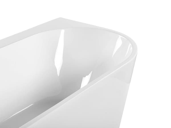 Badkar Vit Silver Akryl 170 x 80 cm Fristående Oval Blank Modern Kurvig