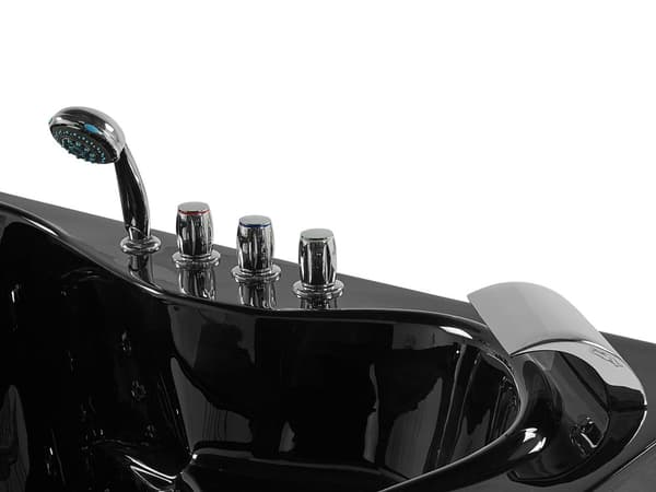 Hörnbubbelbad Svart Sanitär Akryl med LED-lampor 10 massagestrålar Modern Style