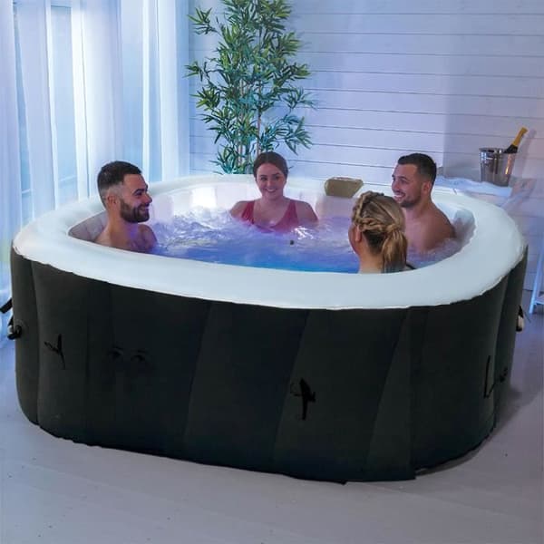 SUN SPA Laminerat fyrkantigt uppblåsbart spa 4 personer - 1,57 x 0,67 m