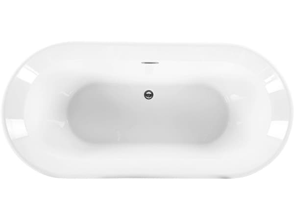 Fristående Badkar Vit Sanitär Akryl Oval Enkel 170 x 80 cm Modern Design