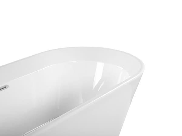 Fristående Badkar Vit Sanitär Akryl Oval Enkel 170 x 80 cm Modern Design