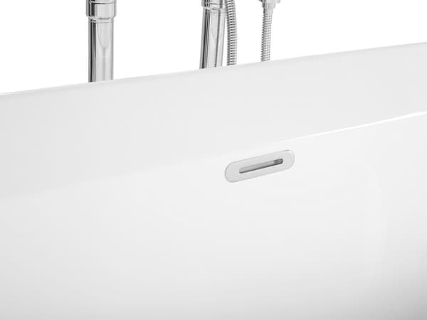 Fristående Badkar Vit Sanitär Akryl Oval Enkel 170 x 80 cm Modern Design