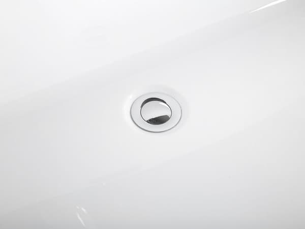 Fristående Badkar Vit Sanitär Akryl Oval Enkel 170 x 80 cm Modern Design