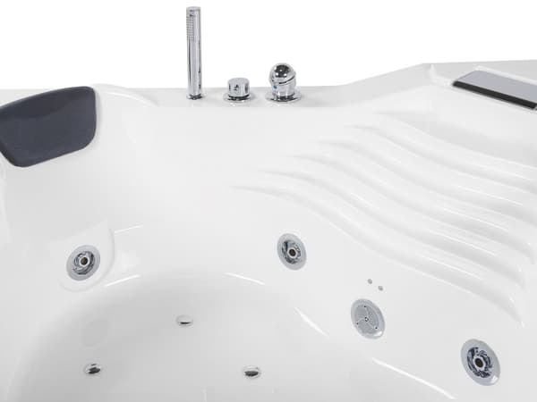 Massagebadkar Vit Sanitär Akryl med LED Bluetooth Högtalare 210 x 145 cm Modern Design Badkar