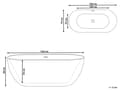 Miniatyrbild 3 av 10: Fristående Badkar Glansig Svart Sanitetsakryl 160 x 75 cm Oval Modern Design