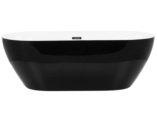 Fristående Badkar Glansig Svart Sanitetsakryl 160 x 75 cm Oval Modern Design