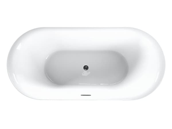 Fristående Badkar Glansig Vit Sanitetsakryl 150 x 75 cm Oval Modern Design