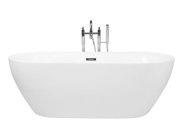 Fristående Badkar Glansig Vit Sanitetsakryl 150 x 75 cm Oval Modern Design