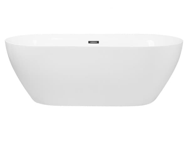 Fristående Badkar Glansig Vit Sanitetsakryl 160 x 75 cm Oval Modern Design