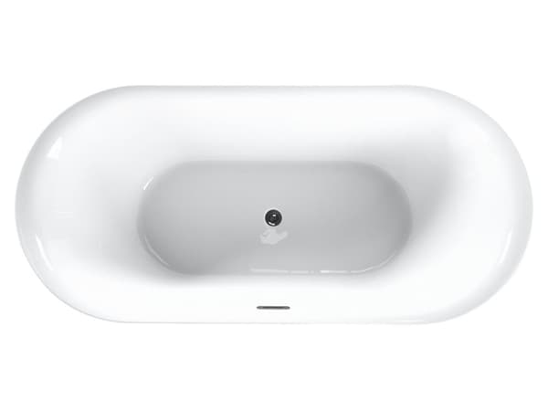 Fristående Badkar Glansig Vit Sanitetsakryl 160 x 75 cm Oval Modern Design