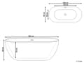 Miniatyrbild 3 av 11: Fristående Badkar Glansig Vit Sanitetsakryl 180 x 80 cm Oval Modern Design