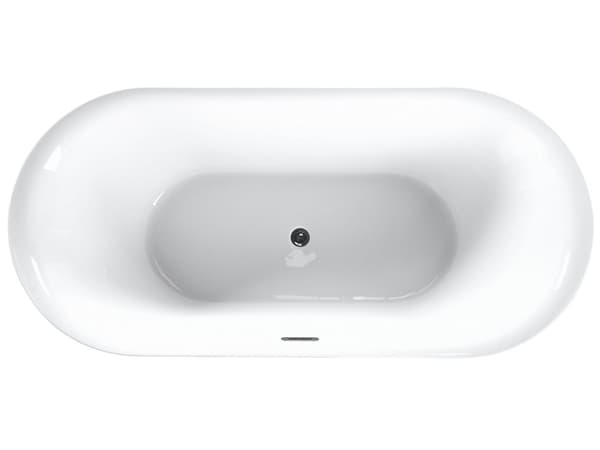 Fristående Badkar Glansig Vit Sanitetsakryl 180 x 80 cm Oval Modern Design