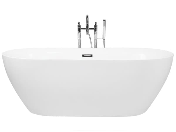 Fristående Badkar Glansig Vit Sanitetsakryl 180 x 80 cm Oval Modern Design