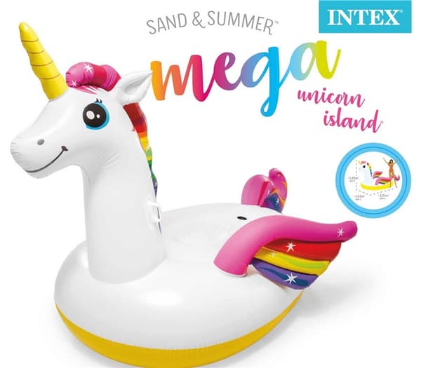 Ride-On Mega Unicorn Island 2,51 x 1,63 m, Intex