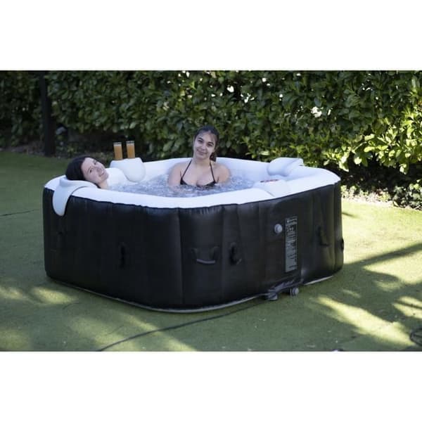 SUNSPA Square Uppblåsbart Spa 6 platser med LED-remsa