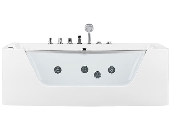 Bubbelbad Vit Sanitetsakryl Enkel 170 x 80 cm 9 Jets Rektangulär Modern stil