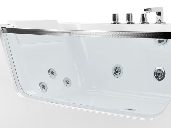 Bubbelbad Vit Sanitetsakryl Enkel 170 x 80 cm 9 Jets Rektangulär Modern stil