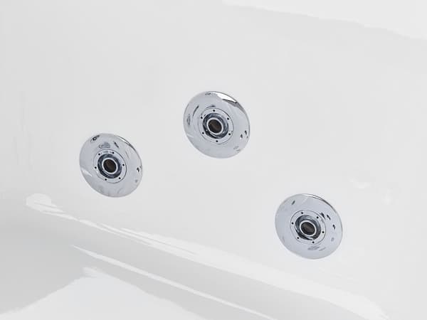 Bubbelbad Vit Sanitetsakryl Enkel 170 x 80 cm 9 Jets Rektangulär Modern stil
